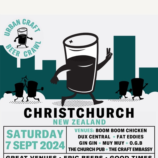 Urban Craft Beer Crawl Christchurch - 7th September